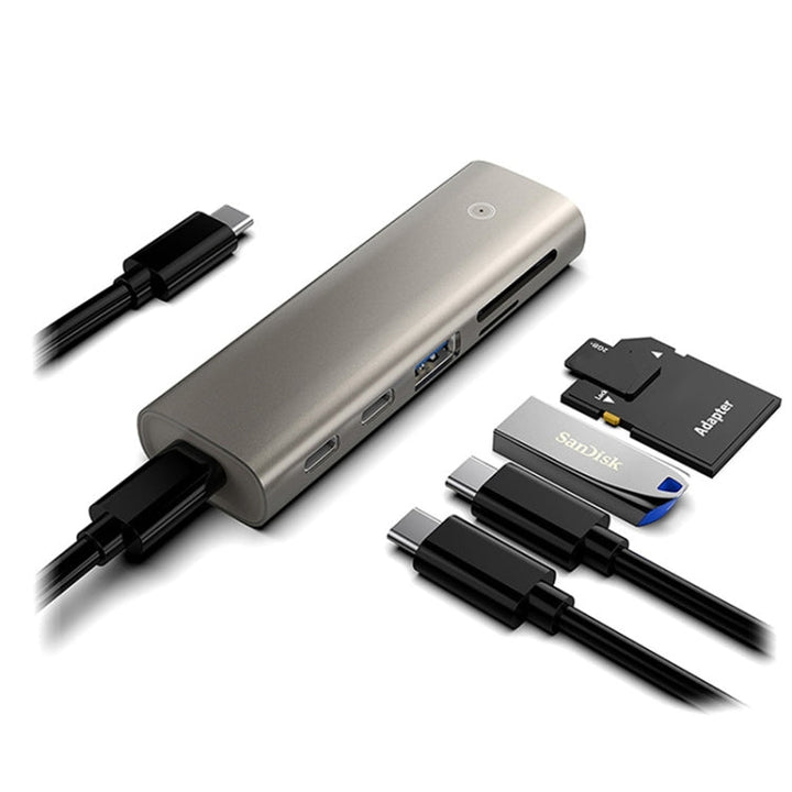 Lisslune | Rocketek HC463 USB3.1 Gen2 to Type-C 3.1 + USB 3.1 + SD / TF 6 in 1 HUB Adapter