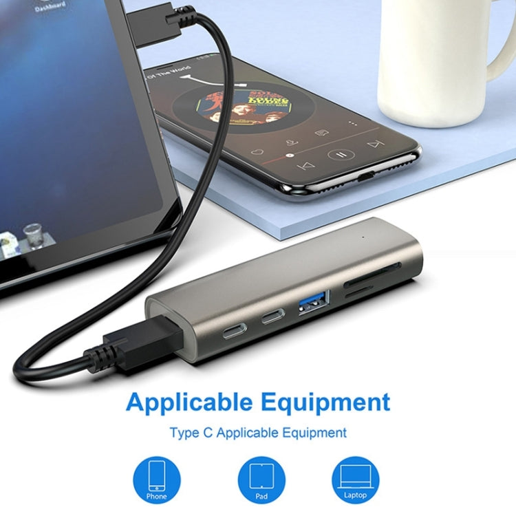 Lisslune | Rocketek HC463 USB3.1 Gen2 to Type-C 3.1 + USB 3.1 + SD / TF 6 in 1 HUB Adapter