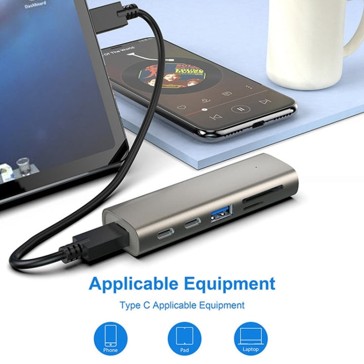 Lisslune | Rocketek HC463 USB3.1 Gen2 to Type-C 3.1 + USB 3.1 + SD / TF 6 in 1 HUB Adapter