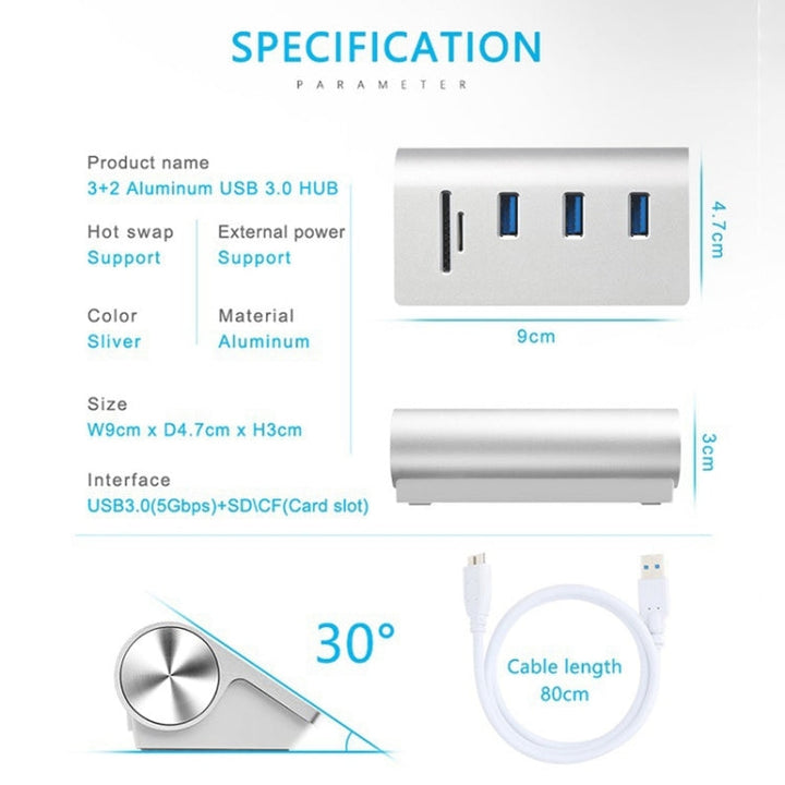 Lisslune | Rocketek HUB-3PC2 High-Speed USB 3.0 Splitter HUB Adapter (White)