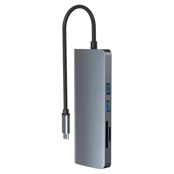 Lisslune | 9 in 1 RJ45 + PD + SD/TF + USB 3.0 x 2 + HDMI + VGA + Audio to USB-C / Type-C HUB Adapter