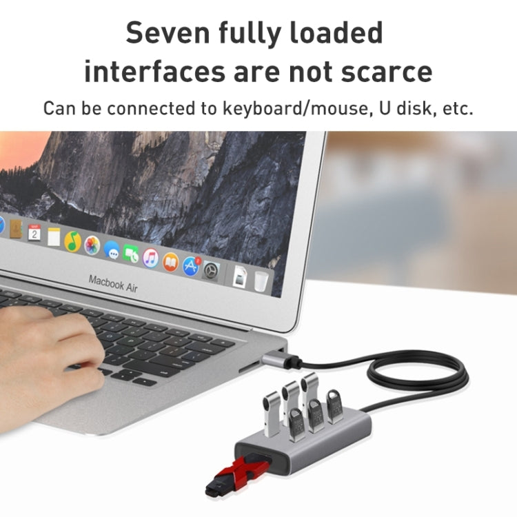 Lisslune | 8108 7 Ports USB 3.0 to USB 3.0 HUB, Cable length: 80cm