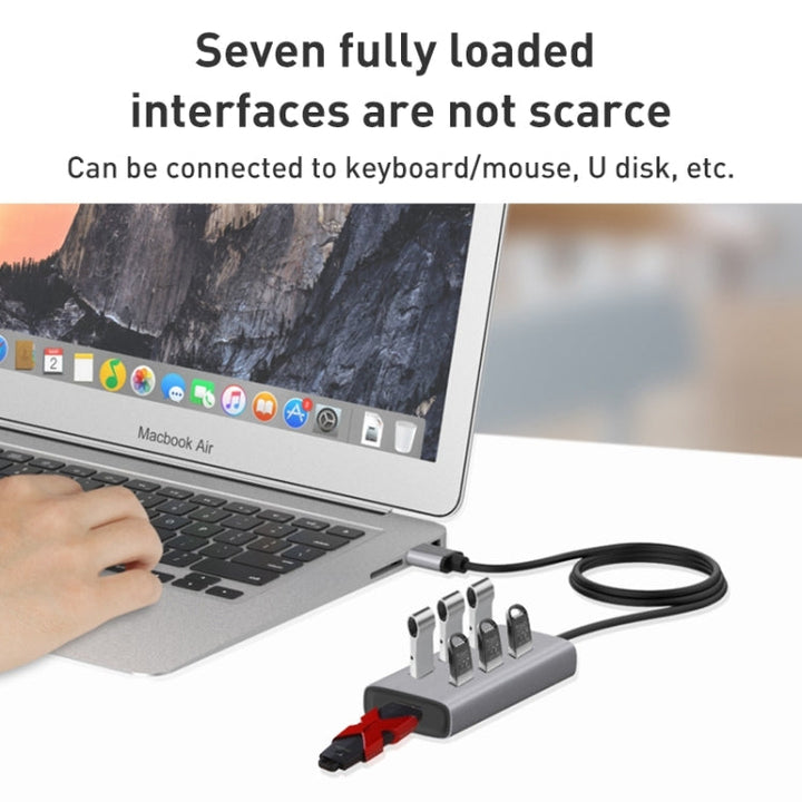 Lisslune | 8108 7 Ports USB 3.0 to USB 3.0 HUB, Cable length: 80cm