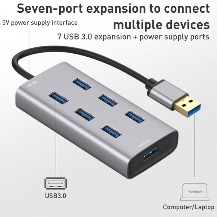 Lisslune | 8108 7 Ports USB 3.0 to USB 3.0 HUB, Cable length: 80cm