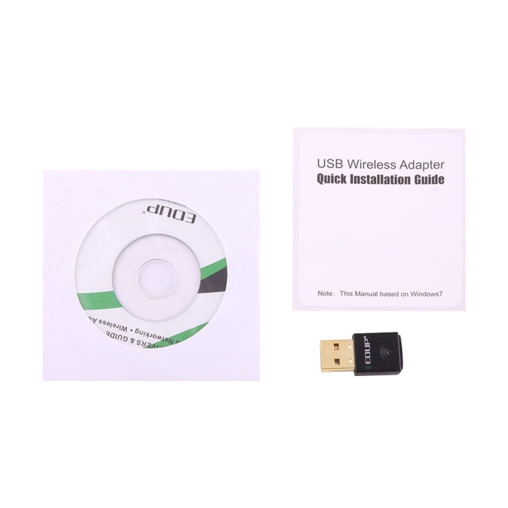 Lisslune | EDUP EP-AC1619 Mini Wireless USB 600Mbps 2.4G / 5.8Ghz 150M+433M Dual Band WiFi Network Adapter for Notebook / Laptop / PC (Black)