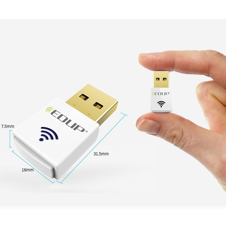 Lisslune | EDUP EP-AC1619 Mini Wireless USB 600Mbps 2.4G / 5.8Ghz 150M+433M Dual Band WiFi Network Adapter for Notebook / Laptop / PC (White)