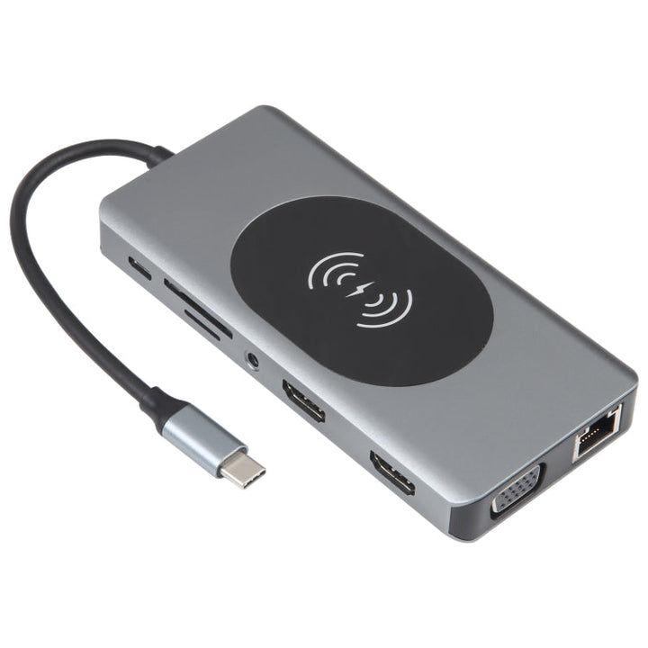 Lisslune | 14 in 1 Type-C Docking Station with Wireless Charging (1000M Network Connection)