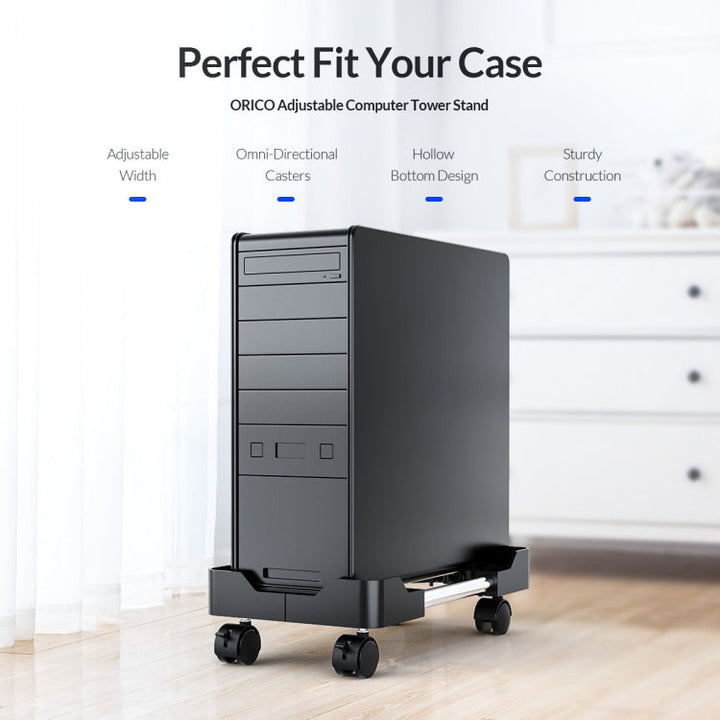 Lisslune | ORICO CPB4-BK-BP Computer Host Mount with Wheels (Black)