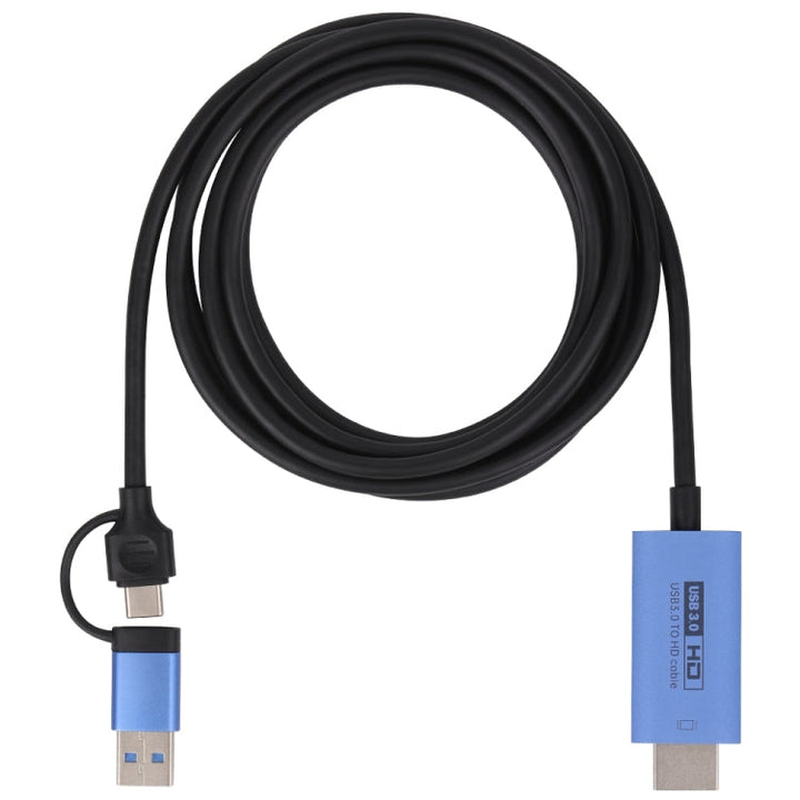 Lisslune | V05E USB 3.0 + USB-C / Type-C to HDMI Adapter Cable