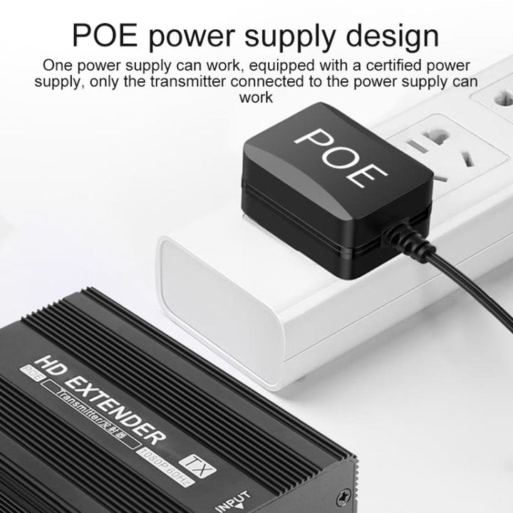 Lisslune | Measy ET1820 HDMI Extender Transmitter and Receiver Converter, POE Single Power Supply, Transmission Distance: 200m (UK Plug)