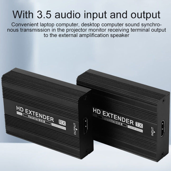 Lisslune | Measy ET1820 HDMI Extender Transmitter and Receiver Converter, POE Single Power Supply, Transmission Distance: 200m (UK Plug)