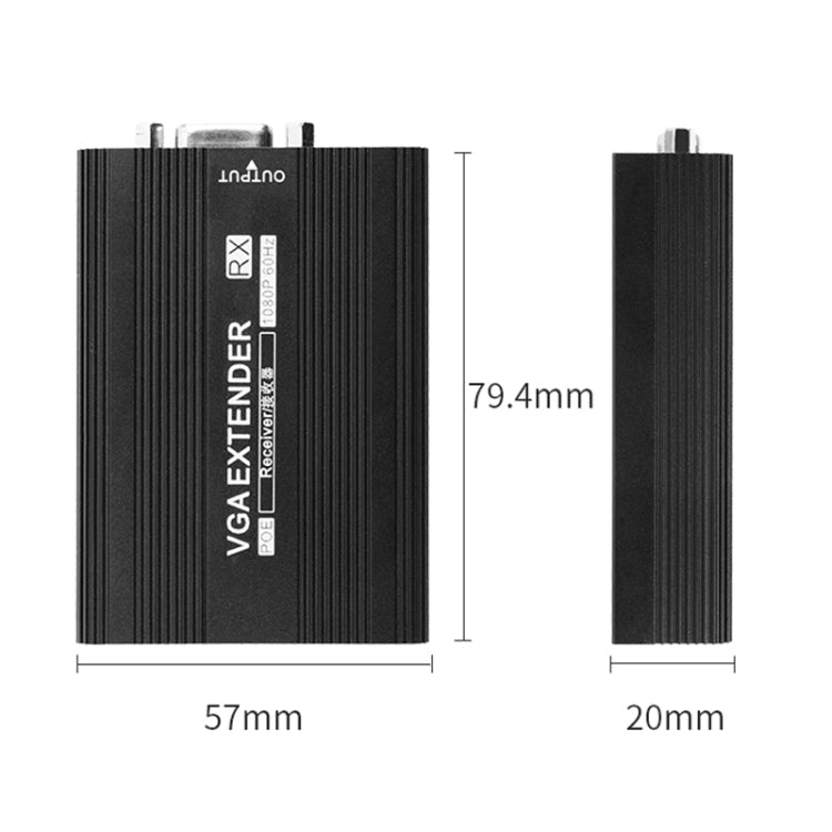 Lisslune | Measy VGA1815 VGA Extender Sender and Receiver Converter, POE Single Power Supply, Transmission Distance: 150m (EU Plug)