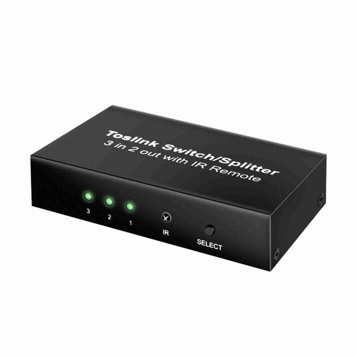 Lisslune | NK-T32 Toslink 3 In 2 Out Switch/Splitter with IR Remote Control