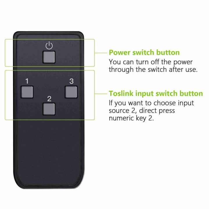 Lisslune | NK-T32 Toslink 3 In 2 Out Switch/Splitter with IR Remote Control