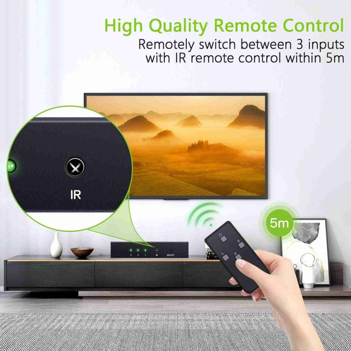 Lisslune | NK-T32 Toslink 3 In 2 Out Switch/Splitter with IR Remote Control