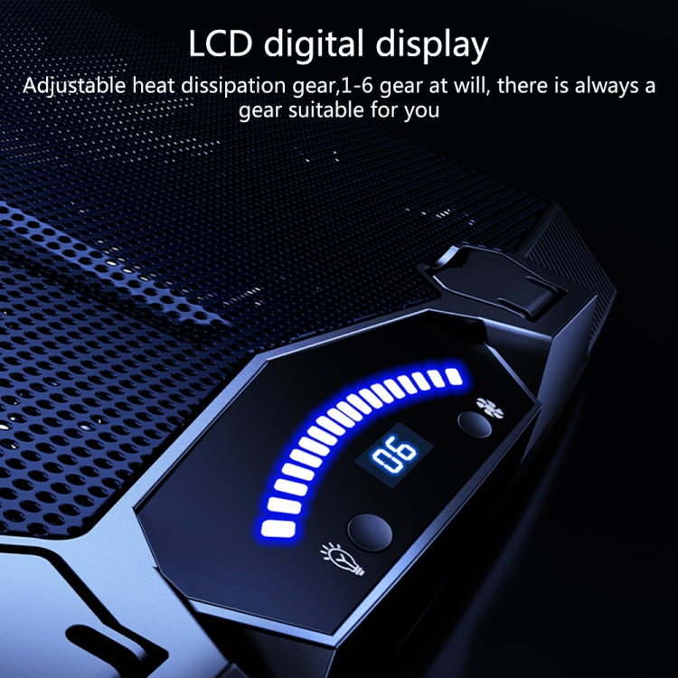 Lisslune | Benks SR08 Notebook Computer Cooling Fan Pad Desktop Laptop Riser Stand with LED Light