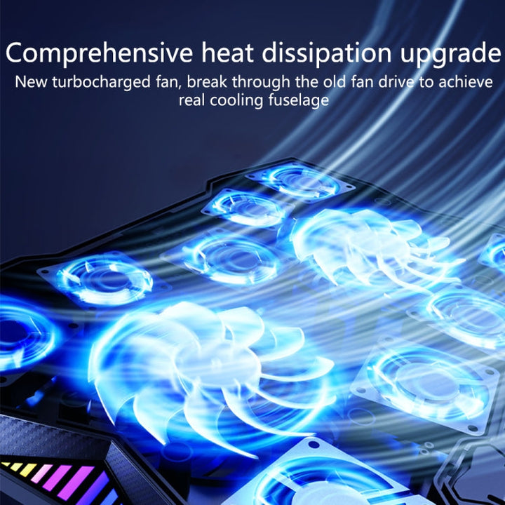 Lisslune | Benks SR08 Notebook Computer Cooling Fan Pad Desktop Laptop Riser Stand with LED Light
