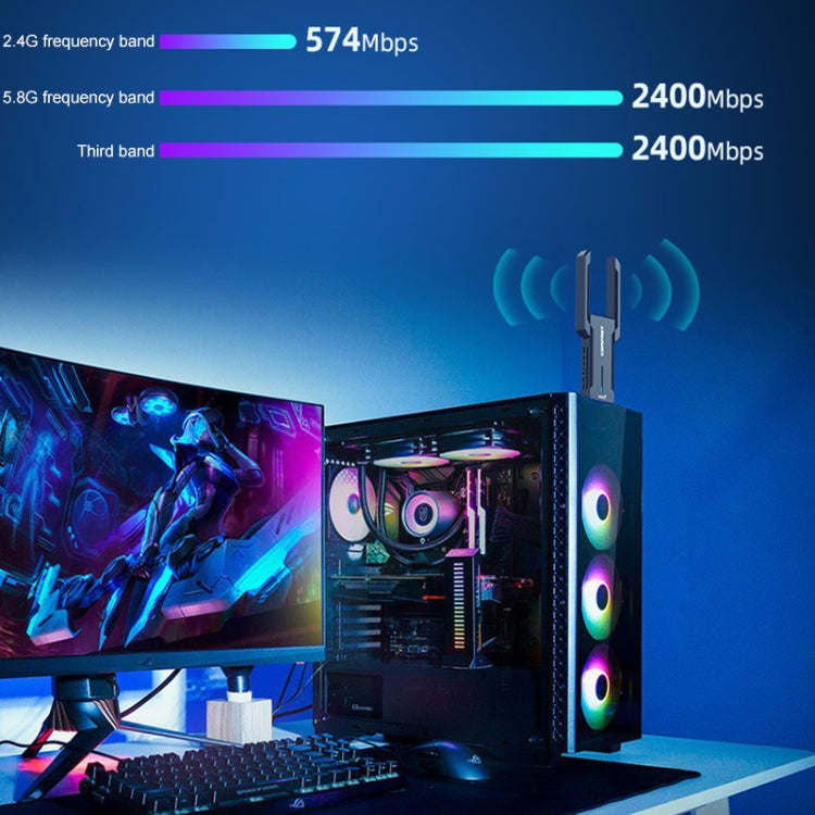 Lisslune | COMFAST 972AX 5400Mbps WiFi6 Free Drive USB Wireless Network Card