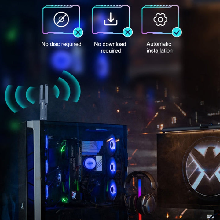 Lisslune | COMFAST 972AX 5400Mbps WiFi6 Free Drive USB Wireless Network Card