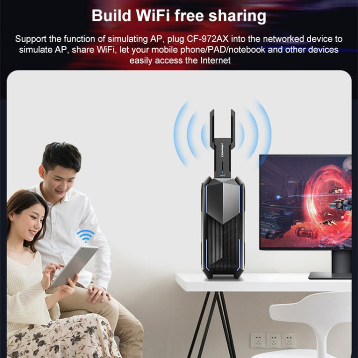 Lisslune | COMFAST 972AX 5400Mbps WiFi6 Free Drive USB Wireless Network Card