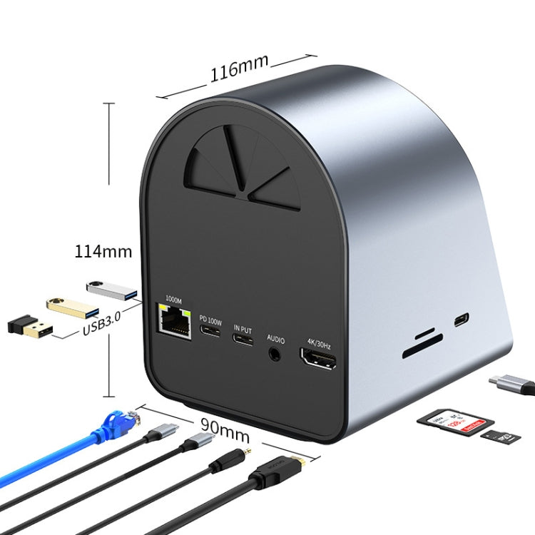 Lisslune | BYL-2211 10 in 1 USB-C / Type-C HUB Adapter, Supports Phone Charger