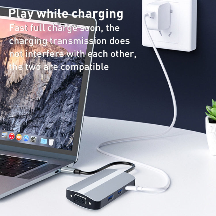 Lisslune | BYL-2106 7 in 1 USB-C / Type-C to USB Docking Station HUB Adapter (Silver)