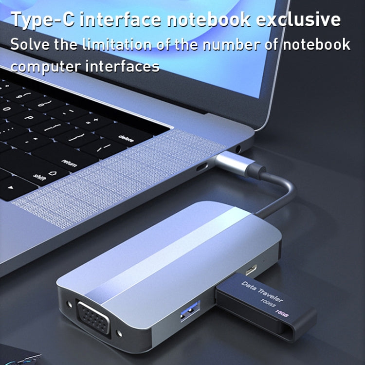 Lisslune | BYL-2106 7 in 1 USB-C / Type-C to USB Docking Station HUB Adapter (Silver)