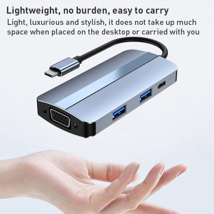 Lisslune | BYL-2106 7 in 1 USB-C / Type-C to USB Docking Station HUB Adapter (Silver)