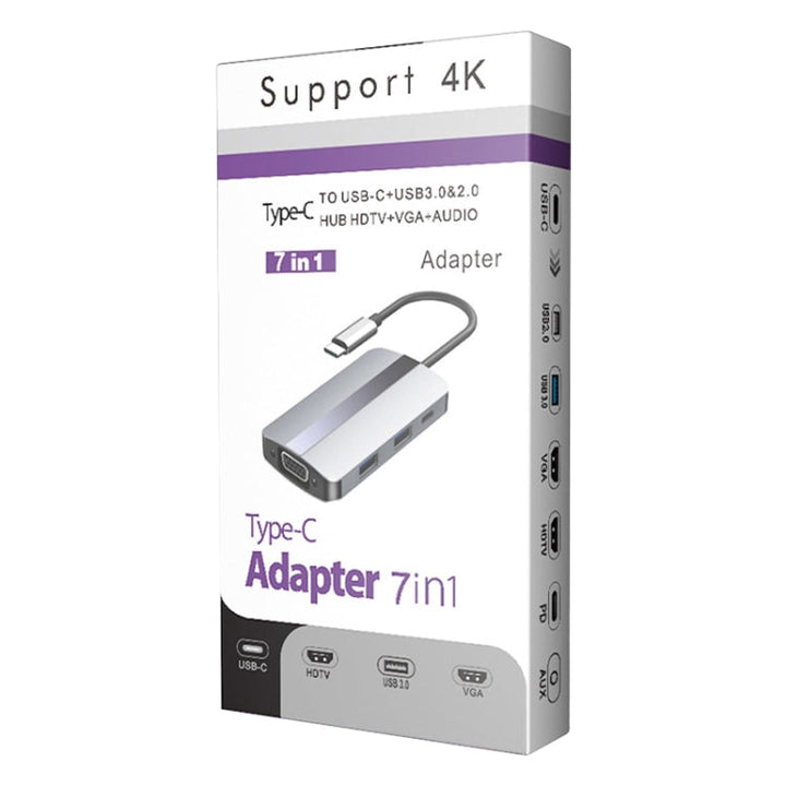Lisslune | BYL-2106 7 in 1 USB-C / Type-C to USB Docking Station HUB Adapter (Silver)