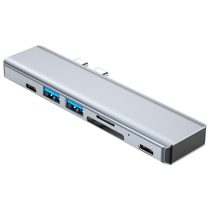 Lisslune | BYL-2101 7 in 1 Dual USB-C / Type-C to USB Docking Station HUB Adapter (Silver)