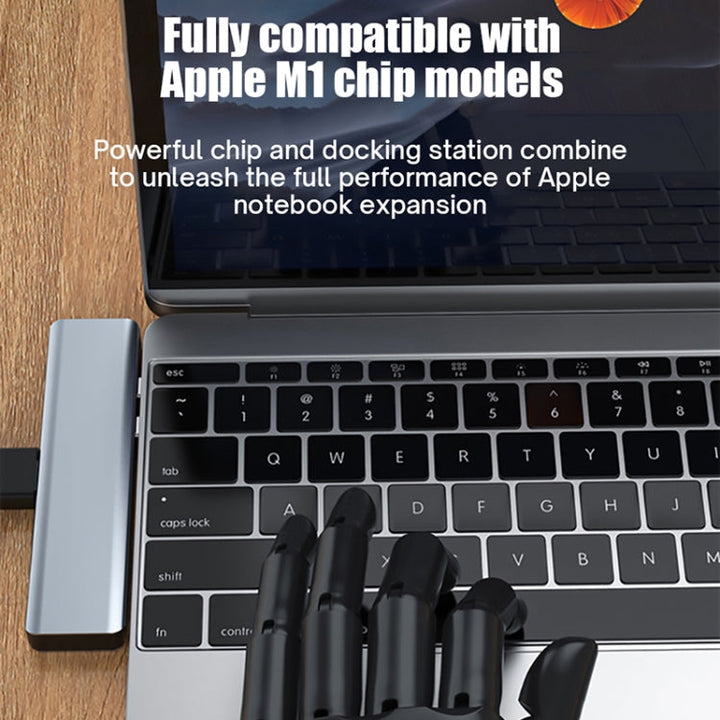 Lisslune | BYL-2101 7 in 1 Dual USB-C / Type-C to USB Docking Station HUB Adapter (Silver)