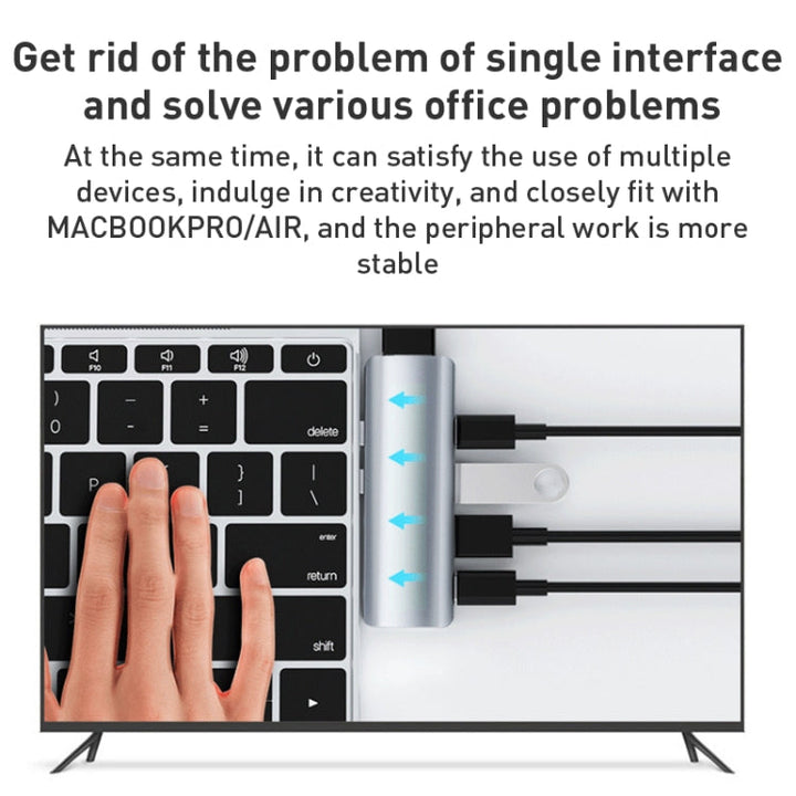 Lisslune | YG-2102 5 in 1 Dual USB-C / Type-C to USB Docking Station HUB Adapter (Silver)