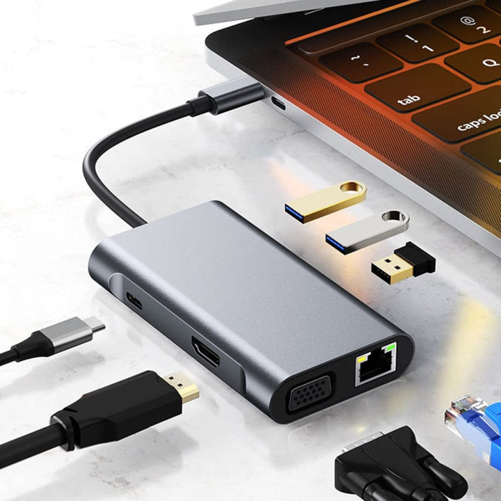 Lisslune | BYL-2111 7 in 1 USB-C / Type-C to USB Docking Station HUB Adapter (Silver)