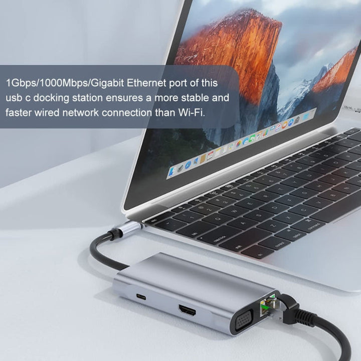 Lisslune | BYL-2111 7 in 1 USB-C / Type-C to USB Docking Station HUB Adapter (Silver)