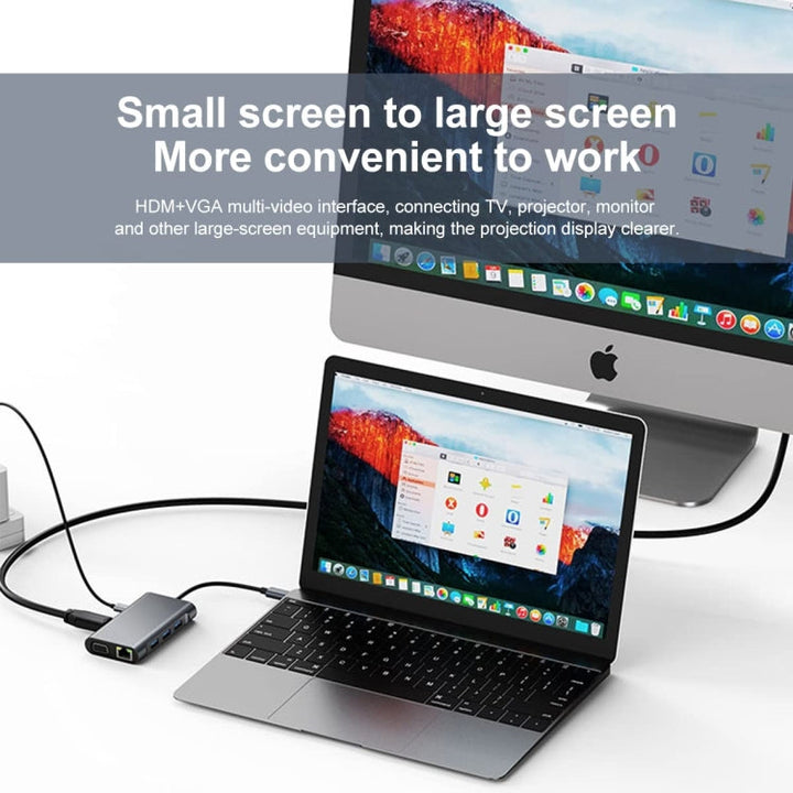 Lisslune | BYL-2111 7 in 1 USB-C / Type-C to USB Docking Station HUB Adapter (Silver)
