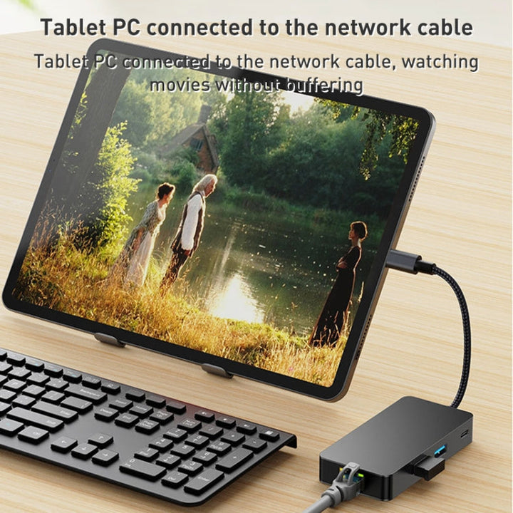 Lisslune | BYL-2308 6 in 1 USB-C / Type-C to USB3.2 + Gigabit Internet + HDTV HUB Adapter (Dark Grey)
