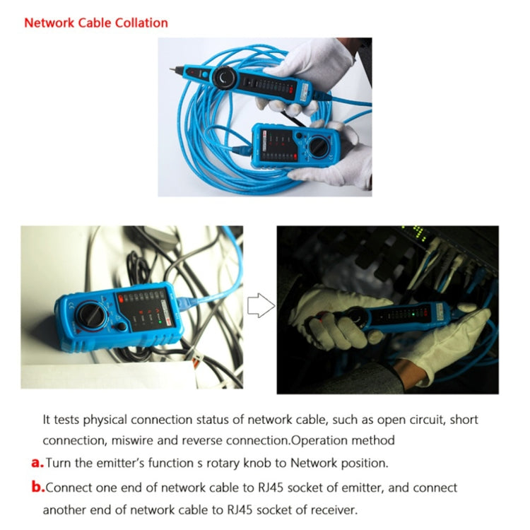 Lisslune | BSIDE FWT11 RJ11 / RJ45 telephone line tracker Ethernet LAN network cable tester detector line finder