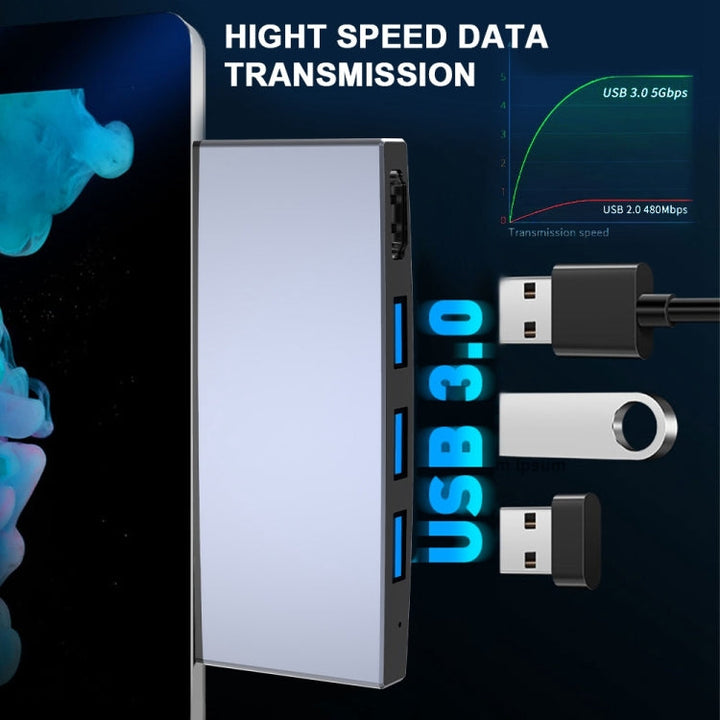 Lisslune | Rocketek SUR758 6 in 1 USB 3.0 / 4K HDMI / SD / TF HUB Adapter