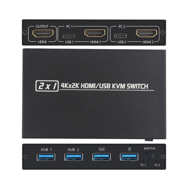 Lisslune | AM-KVM201CL 2x1 4Kx2K HDMI / USB / KVM Switch