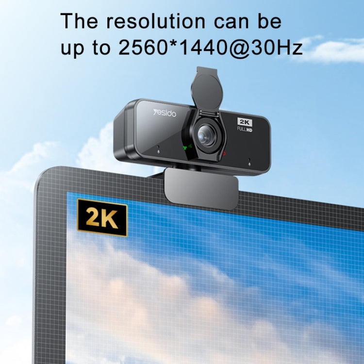 Lisslune | Yesido KM14 2K 4.0MP HD USB Webcam, Cable length 1.5m