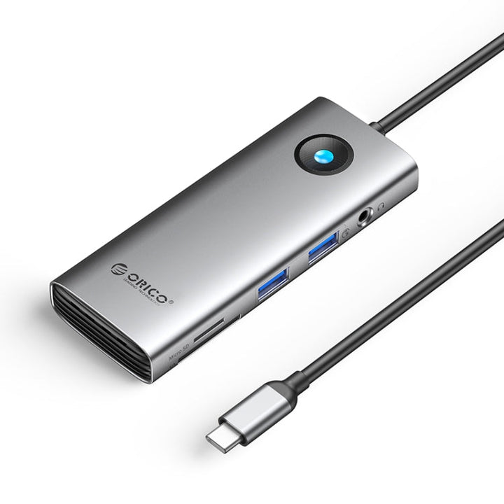 Lisslune | ORICO PW11-8PM Type-C / USB-C 8-in-1 5Gbps Multifunction Docking Station Card Reader (Dark Gray)