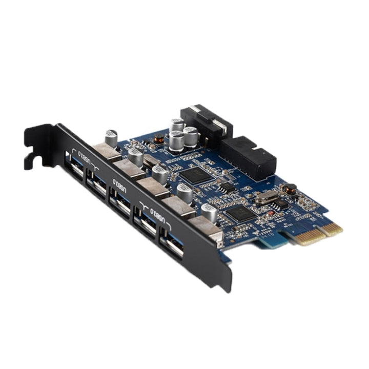 Lisslune | ORICO PVU3-5O2I USB3.0 * 5 + 20Pin Slot * 1 PCI Express Card for Desktop, 5Gbps Superspeed Data Transfer (Black)