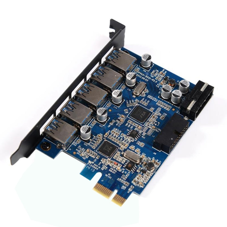 Lisslune | ORICO PVU3-5O2I USB3.0 * 5 + 20Pin Slot * 1 PCI Express Card for Desktop, 5Gbps Superspeed Data Transfer (Black)