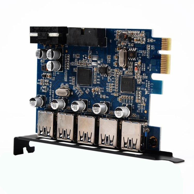 Lisslune | ORICO PVU3-5O2I USB3.0 * 5 + 20Pin Slot * 1 PCI Express Card for Desktop, 5Gbps Superspeed Data Transfer (Black)