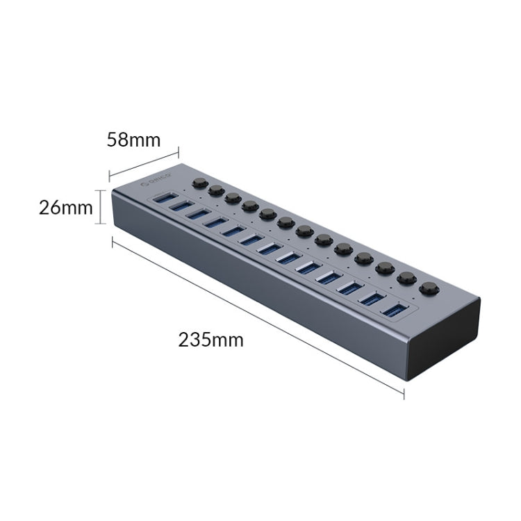 Lisslune | ORICO BT2U3-13AB-GY-BP Multi-Ports Single Switch HUB, AU Plug