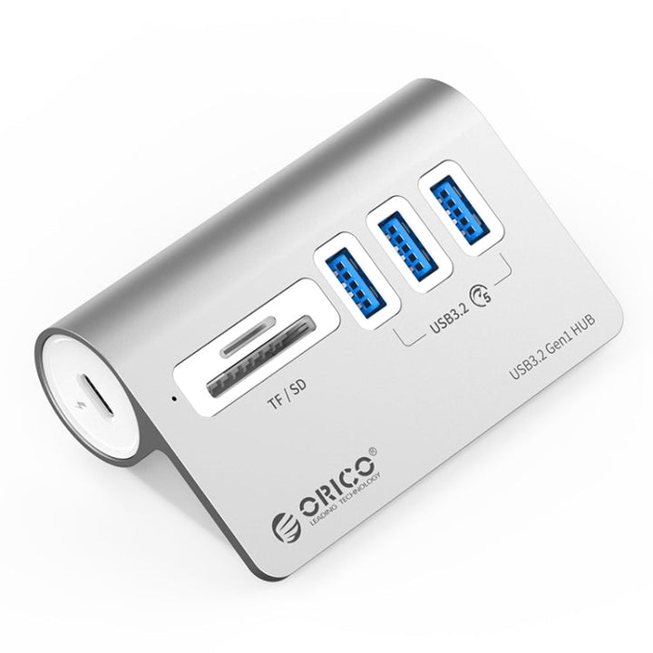 Lisslune | ORICO M3UT3 3-Port USB 3.2 HUB with Card Reader (Silver)