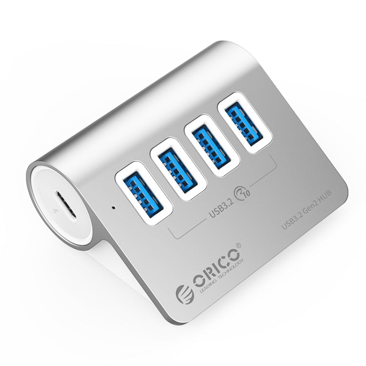 Lisslune | ORICO M3U4 Aluminum alloy 4-Port USB 3.2 Gen1 10Gbps HUB (Silver)