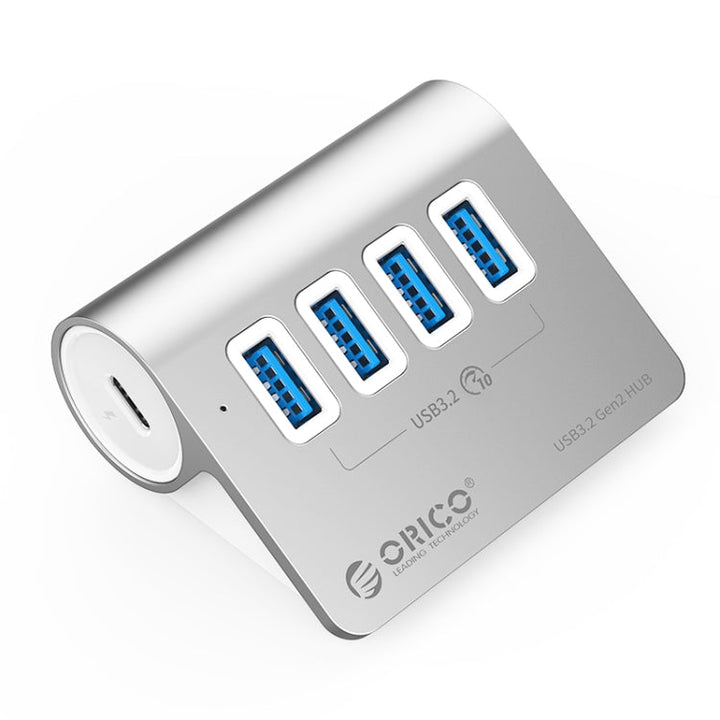 Lisslune | ORICO M3U4 Aluminum alloy 4-Port USB 3.2 Gen1 10Gbps HUB (Silver)