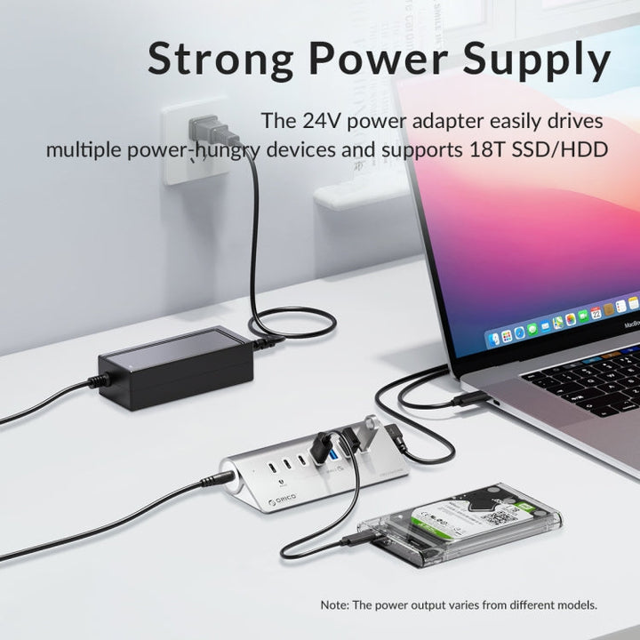 Lisslune | ORICO M3U4 Aluminum alloy 4-Port USB 3.2 Gen1 10Gbps HUB (Silver)