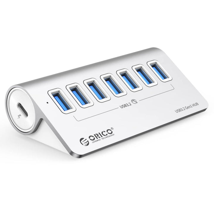 Lisslune | ORICO M3U7 Aluminum alloy 7-Port USB 3.2 Gen1 5Gbps HUB with 0.5 m cable (Silver)